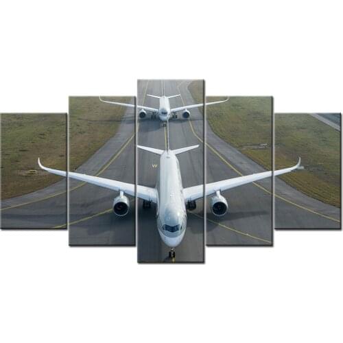 5 Piece Canvas Paintings HD Airplane Pictures Airbus A350 Poster Wall Art for Home Decor
