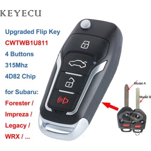 Keyecu Upgraded Flip Remote Car Key Fob 315MHz 4D82 Chip 4 Button for Subaru Forester Impreza Legacy 2012-2017 FCC: CWTWB1U811