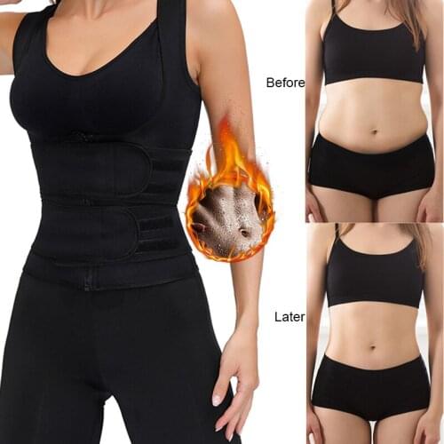 Sweat Vest Sauna Suit Waist Trainer Zipper Body Shaper With Adjustable Workout Tank Top Fat Burn Women Body Shaper Compression