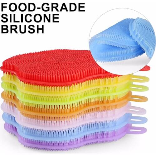 Kitchen Accessories Multifunction Fruit Silicone Brush Coaster Gadgets Tomato Potato Cleaning Wash Tools Mutfak Aksesuarlari