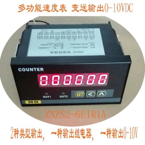 Multifunction Tachometer Line Speed Meter Output 0-10V, Input Pulse Signal ZNZS2-6E1R1A