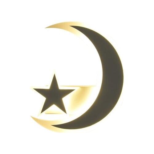 Fashion Simple Cartoon Creative Simple Cartoon Moon Boys and Girls Decorative Wall Lamp