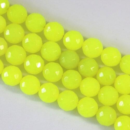 Natural stone 3color 4 6 8 10 12mm faceted round loose beads dyed chalcedony jades women jewelry finding accessories 15inch B09
