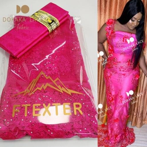 2020 New Design African Lace Fabric High Quality French Nigerian Beads Embroidered Tulle Lace Fabric With Bazin Riche Fabric