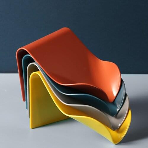 Bathroom Soap Tray Non-slip Holder Dish Rack Silicone Sucker Drainage Drainage Plastic Box Bathroom Supplies No Wall Sponge