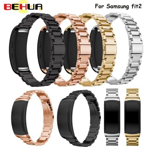 Luxury Replacement Stainless Metal Wrist Strap For Samsung Gear Fit 2 Pro Watchband Bracelet For Samsung Fit2 SM-R360 Band Strap