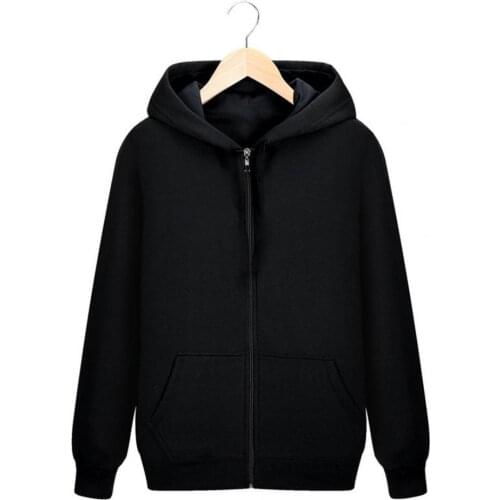 Hoodie Men Winter Unisex Long Sleeve Thicken Zipper Hoodie Sport Sweatshirt with Pocket