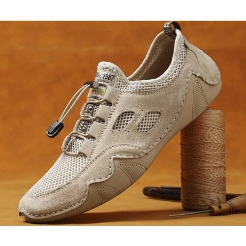 Men Shoes Sneakers Casual Shoes Genuine Leather Lace Up Driving Shoes Men Outdoor Footwear Loafers Shoes Luxury High Quality