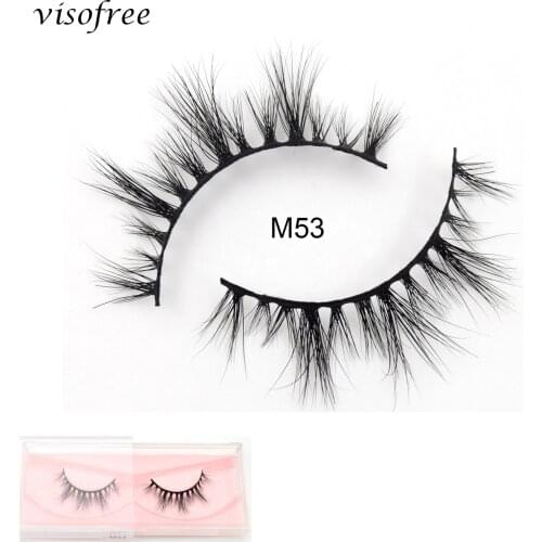 Visofree Mink Eyelashes 3D Mink Lashes Thick HandMade Full Strip Lashes Cruelty Free Mink Lashes False Eyelashes Makeup M53