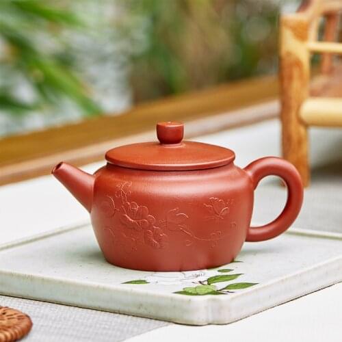 Authentic Yixing purple clay teapot, pure handmade teapot, original clay Dahongpao flower stacker, Dezhong teapot
