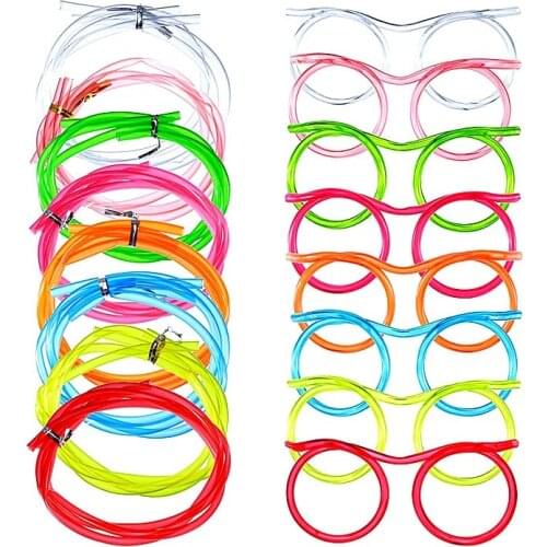 1PCS Drink Gags & Creative Funny Soft Plastic Straw Funny Glasses Drinking Toys Party Joke Kids Baby Birthday Party Toys Gift