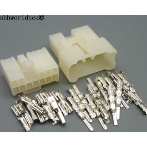 Shhworldsea 5/10/30/50/100sets 12P 12 pin male female 2.3mm auto wire housing connector car electrical plug 7122-1210 7123-1210