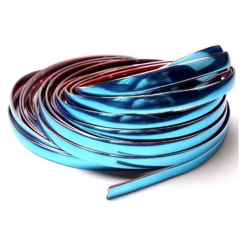 15M Silver Car Chrome DIY Molding Decorative Strip For Grille Window Bumper Door Edge Scratch Protection Cover
