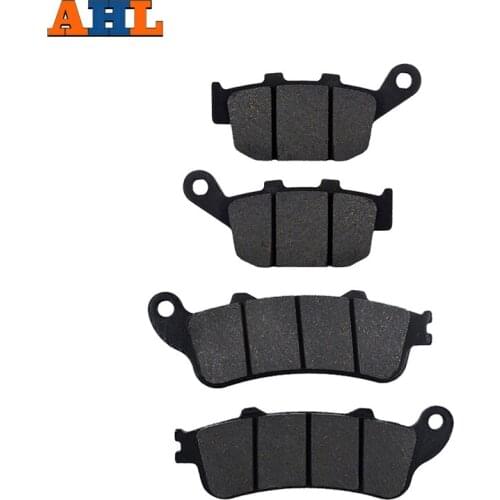 AHL 2 Pairs Motorcycle Front and Rear Brake Pads For HONDA FES125 FES 150 3/4/5 Pantheon FES 250 Y/1/2/5 Foresight Black