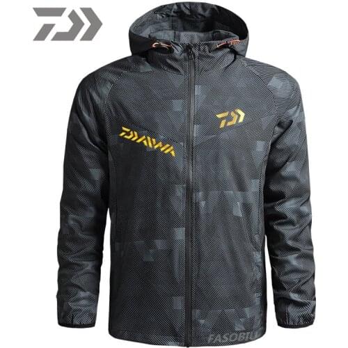 2021 Mens Hoodie Waterproof Auti-UV Sunscreen Outdoor Fishing Clothing Daiwa Breathable Hiking Camping Sport Fishing Jacket