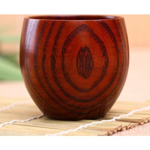 288ml Natural Wooden Tea Coffee Cup Mug Handmade Wine Beer Drinking Cups