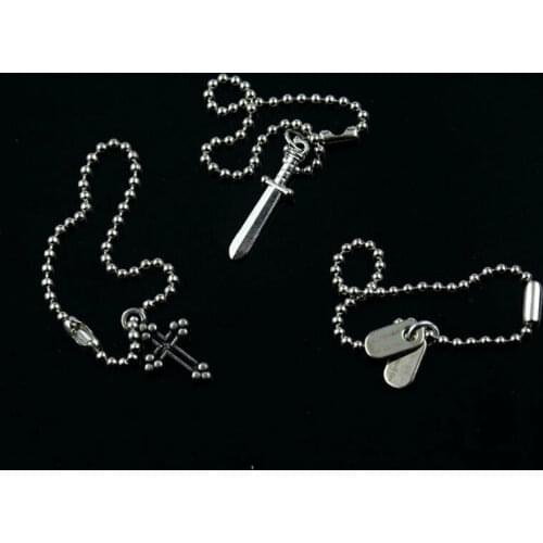 3PC 1/6 Scale Cross Metal Necklace Model for 12" Figure Doll Toys