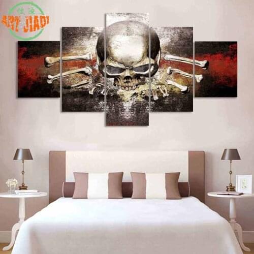 4 Pieces/set OR 5 Pieces/set Canvas Art SKULLS 4-5 PANELS HD Canvas Paintings Decoration For Home Wall Art Prints Canvas A980