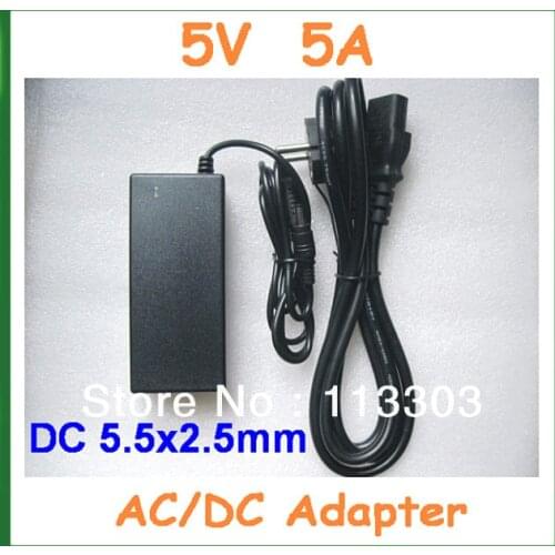 5V 5A 25W LED AC / DC Adapter Power Supply Adapter with AC Cable EU US AU UK Plug 5.5x2.5mm / 5.5*2.5mm