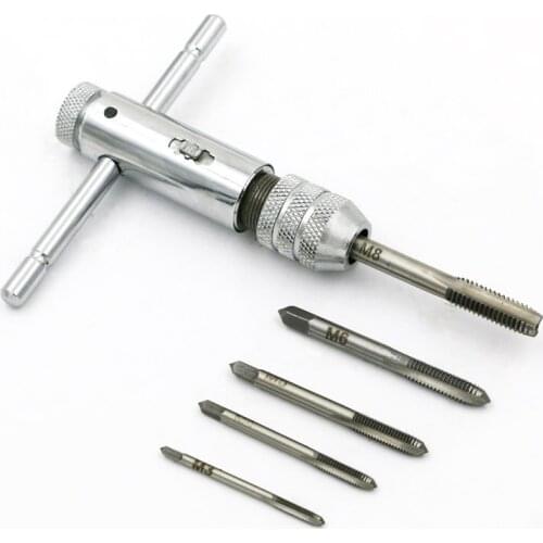 6PCS/Set Tap Drill Wrench Tapping Threading Tool M3-M8 Screwdriver Tap Holder Hand Tool Thread Metric Plug Tap Screw Taps
