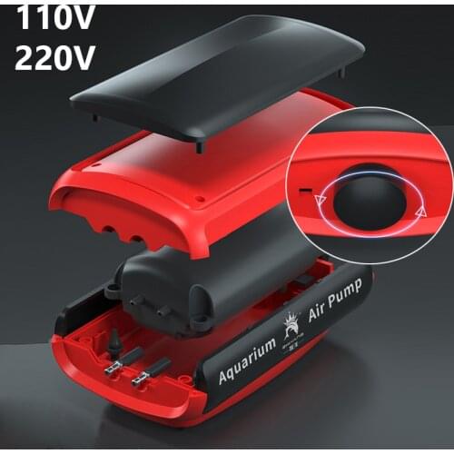 110V Ultra-quiet 12W Aquarium Oxygen Air Pump Compressor 220V Fish Tank Home Aeration Double Outlet Household Pets Accessories