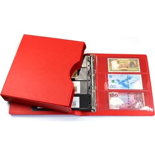 PCCB Coin Albums Book Leather Cover Collecting Album Pages 4 Holes