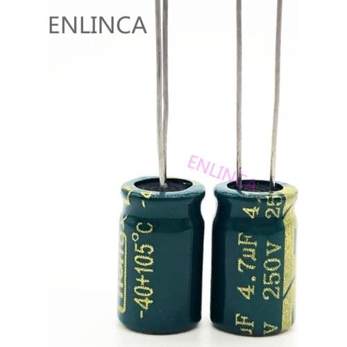 20pcs/lot S81 250v 4.7UF aluminum electrolytic capacitor size 8*12 4.7UF 20