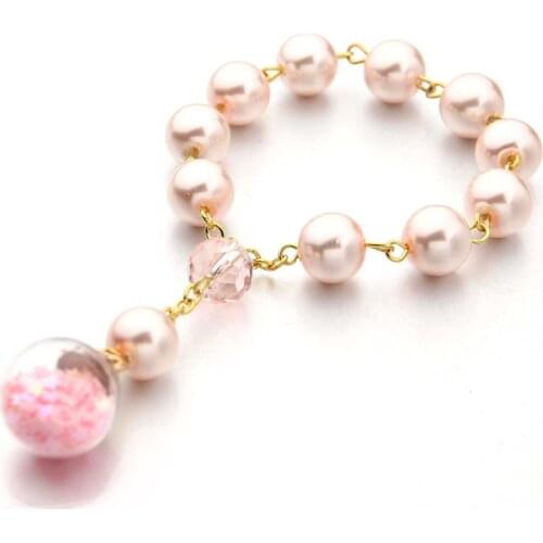 Angel baptism favors pink glass pearl favors recuerditos para bautizo finger rosaries christening favors communion favors