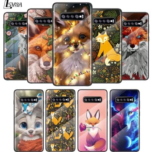 Cute Animal Fox For Samsung Galaxy S21 Ultra Plus 5G M51 M31 M21 Tempered Glass Cover Shell Luxury Phone Case