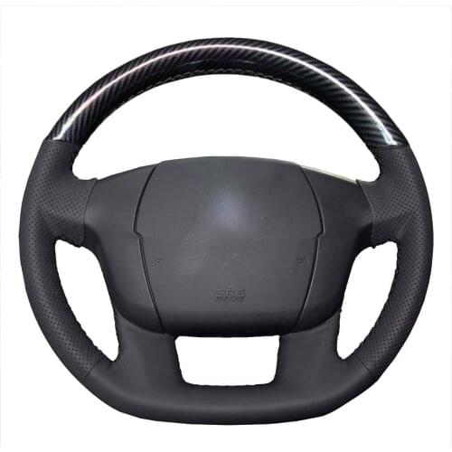 Yuji-Hong Artificial Leather Car Steering Wheel Covers Case for Citroen C4L C4 Hand-stitched Cover