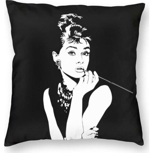 Audrey Hepburn Cushion Cover 45x45cm Home Decorative Printing Throw Pillow for Car Double Side