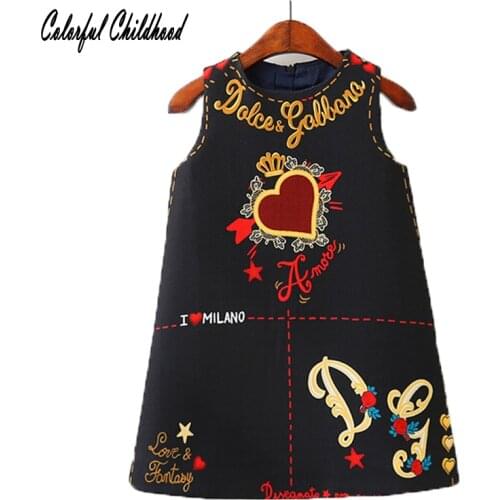Baby Girls Dresses Sleeveless O-neck Toddler Dress Lovely Heart Through The Heart Design Embroidery Children Clothes Baby Jurk