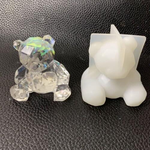 DIY Crystal drip Silicone mold Paddington geometric three-dimensional bear gypsum mould material car decoration