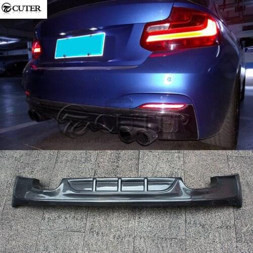 F22 M235 Carbon Fiber Car Rear bumper diffuser lip four exhaust for BMW F22 M235i body kit 14-18