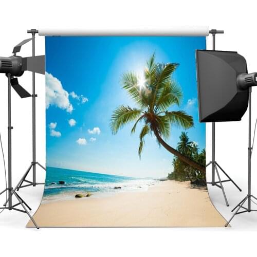 Seaside Sand Beach Backdrop Waves Blue Sky White Cloud Nature Romantic Summer Holiday Journey Ocean Background