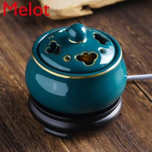 Timing Temperature Adjustment Electronic Burner Ceramic Aromatherapy Stove Electronic Incense Burner Essential Oil Plug Bakelite