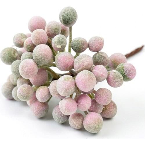 Gradient Berry Artificial Flower Pearl Stamens For Wedding Party Home Decor DIY Wreath Crown Scrapbook Fake Flower