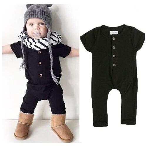 Cotton Baby Boy Romper Solid Newborn Baby Clothes Summer Infant Baby Girl Jumpsuit Short Sleeve 0-24M Clothing Costume Onesie