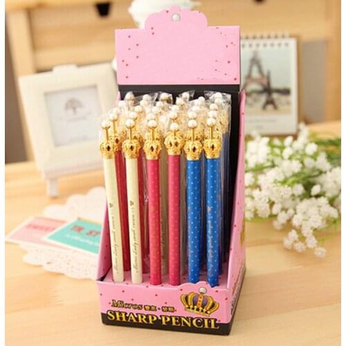 Colourful Crown Blue Ink Elegant Cute Pearl Gel Pen Office Supply Gift