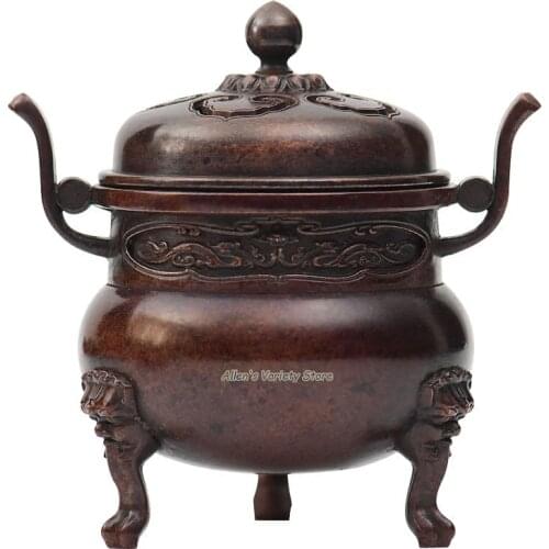 Imitation Daming Xuande furnace Metal Brass Copper Coils incense Zinc Alloy Censer Thurible burner Coil Incense burner Incensory