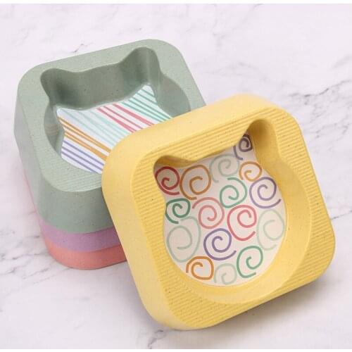 Cute Pet Dog Bowl Non-toxic Tasteless High Strength Bamboo Fiber Cat Single Bowl Travel Dogs Feeding Feeder Food Water Bowls