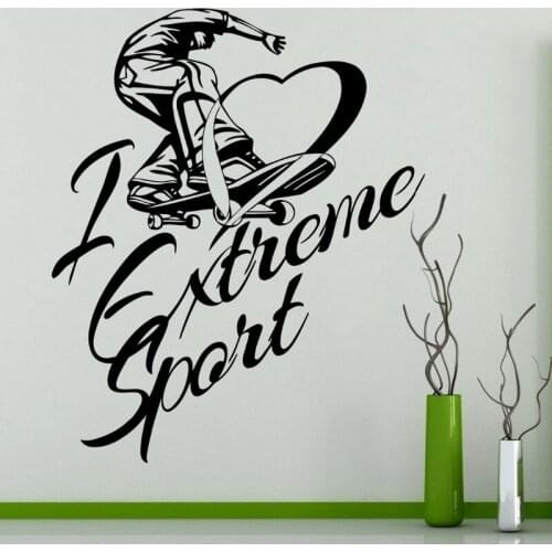 Skateboarding Wall Sticker Decal Skiing Posters Vinyl Wall Decals Pegatina Decor Mural Skating Car Decal Sticker