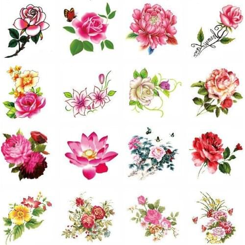 Wholesale New fashion disposable flowers body tattoo transfer printing temporary Arm Leg Art tatuajes 500packs/lot free shipping