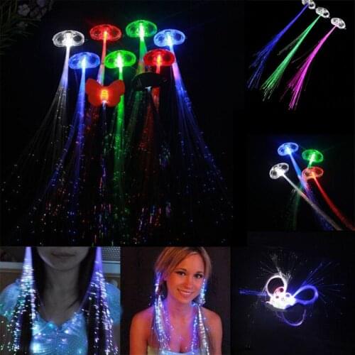 1 Pcs Colorful Flash LED Hair Braid Women/Girl Braid Glowing Blinking Hairpin Decoration Light Up Headband Party Glow Supplie 7Z