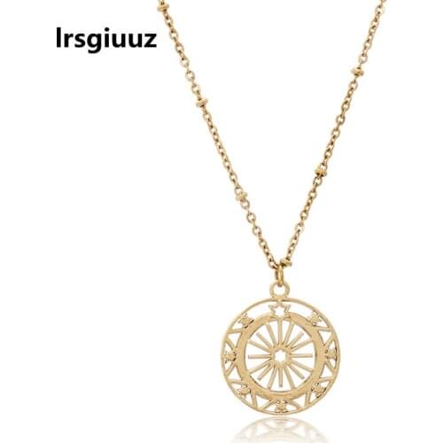 Hollow out Design Pendant of 14k gold jewelry real gold plated Necklace Stainless Steel personality choker for women gift