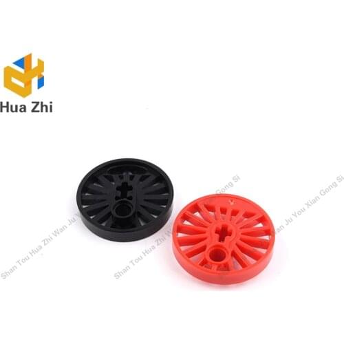 "Building Blocks Parts 85558 8PCS Train Wheel RC Train, SpokedwithTechnic Axle HoleandCounterweight,30 mm diameter Blind Driver
