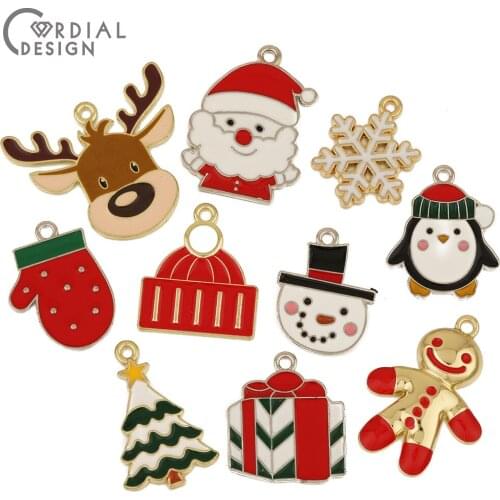 Cordial Design 10Pcs Paint Christmas Pendant/Hand Made/Alloy Charms/Jewelry Accessories/Jewelry Findings & Components/DIY Making
