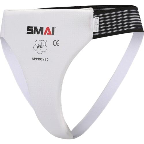 SMAI WKF APPROVED FEMALE GROIN GUARD - ELASTIC EVA foam finished in PU, with elastic and Velcro closure