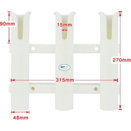 3 Tubes Link White plastic fishing rod racks holder fishing rod rack socket for boat marine fishing box kayak boat yacht 7731N