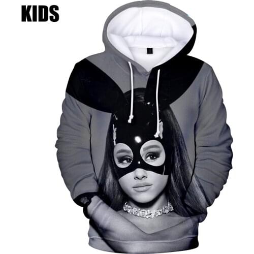 2 to 14 years old Kids hoodie Ariana Grande hoodies Women Sweatshirt Spring Autumn Harajuku Streetwear 3D Printed Students Hoody